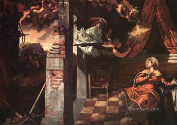  italiano Pintura al %C3%B3leo - Anunciación Renacimiento italiano Tintoretto